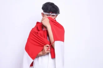 Red and white dress